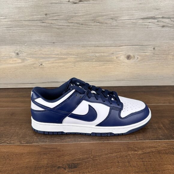 Nike Dunk Low Mens Size 8 White Midnight Navy HF5441 107 - Picture 3 of 9